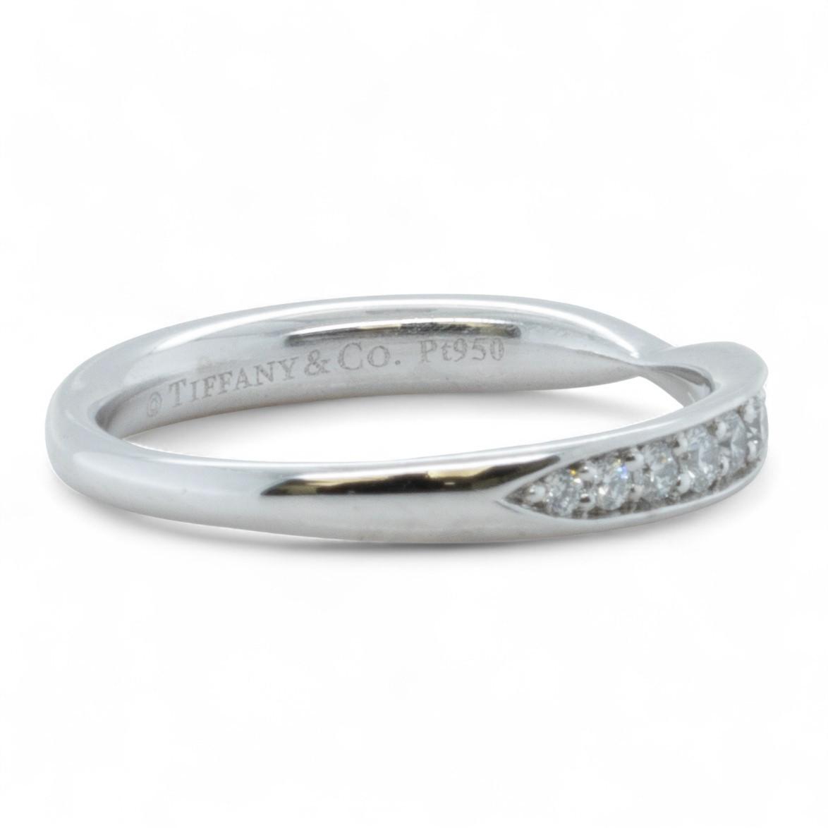 Tiffany & Co Platinum Diamond Engagement Wedding Ring Set 0.93ct I VVS2 BOX CERT