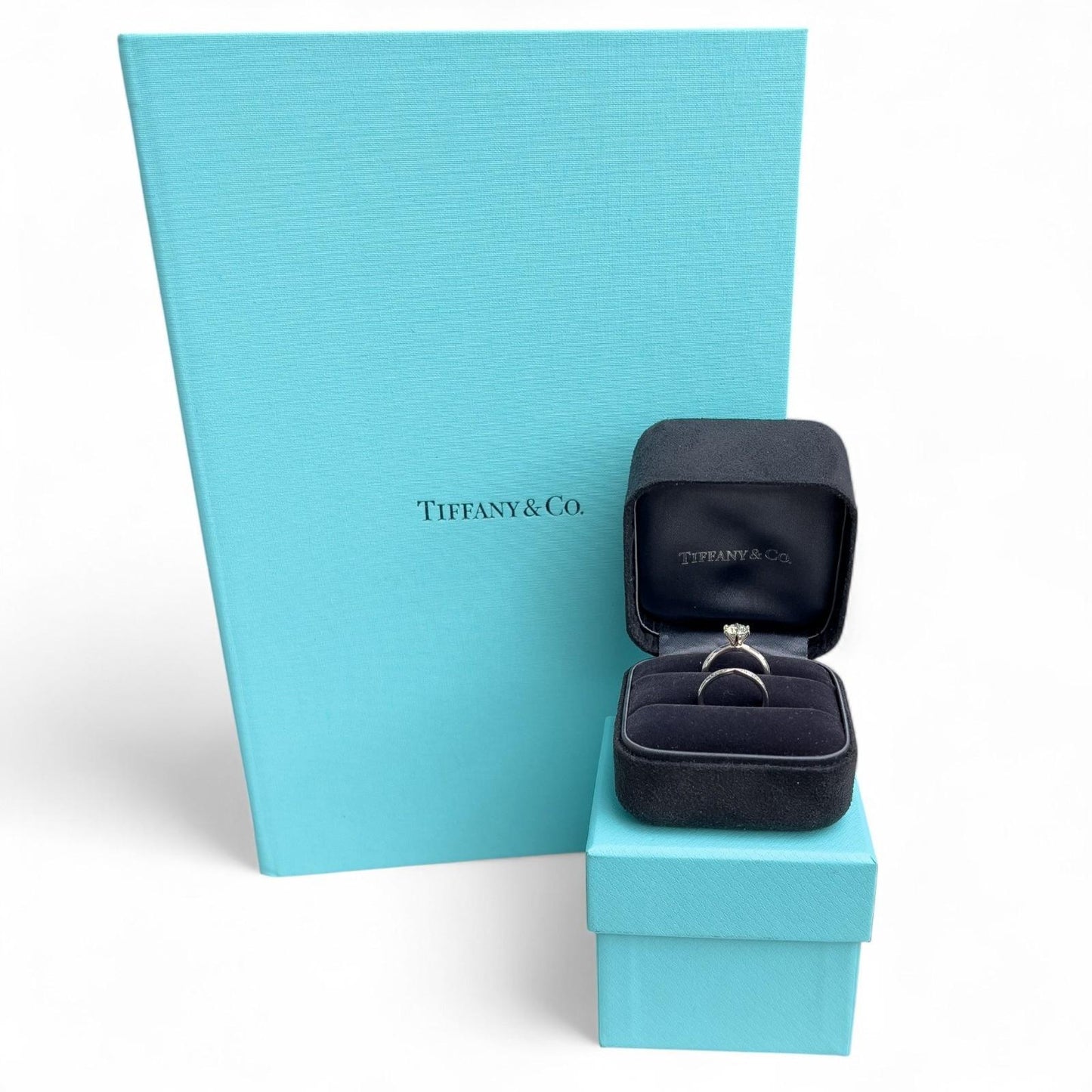 Tiffany & Co Platinum Diamond Engagement Wedding Ring Set 0.93ct I VVS2 BOX CERT