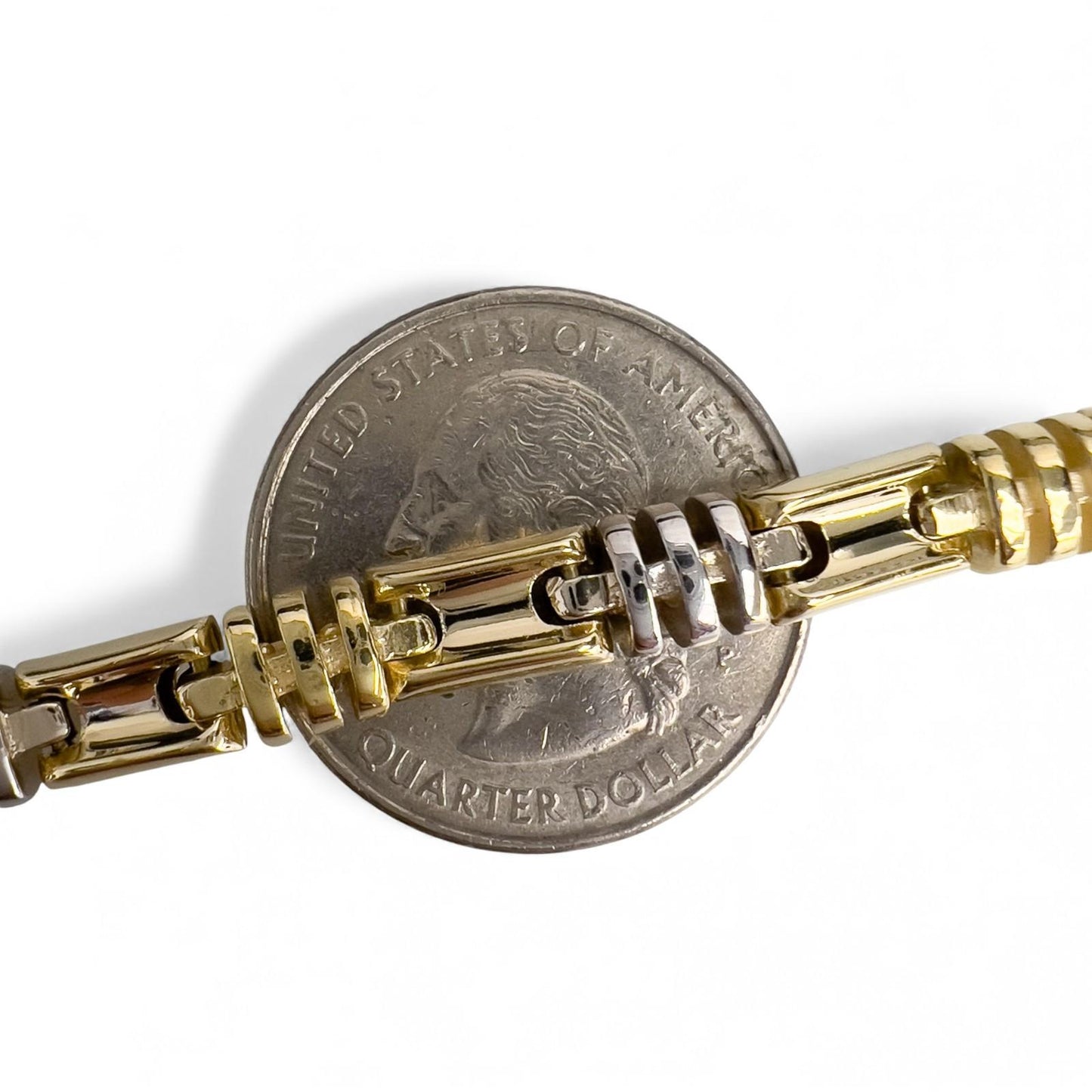 KRIA 18k Yellow & White Gold Fancy Link 6.00mm Chain Necklace 22" 86.3g ITALY