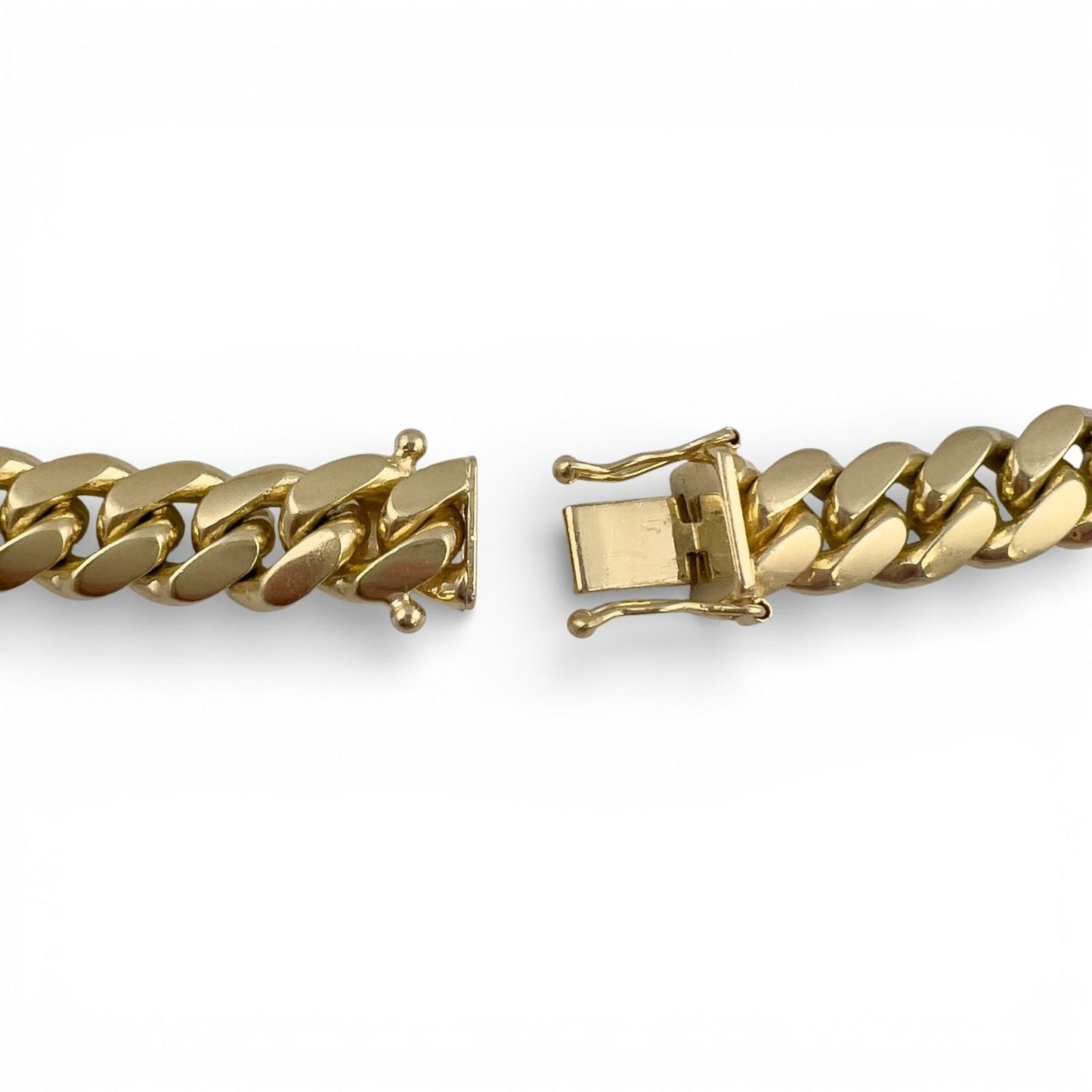 14k Yellow Gold Miami Cuban Link 8.5mm Hidden Clasp Chain Necklace 129.8g 24"