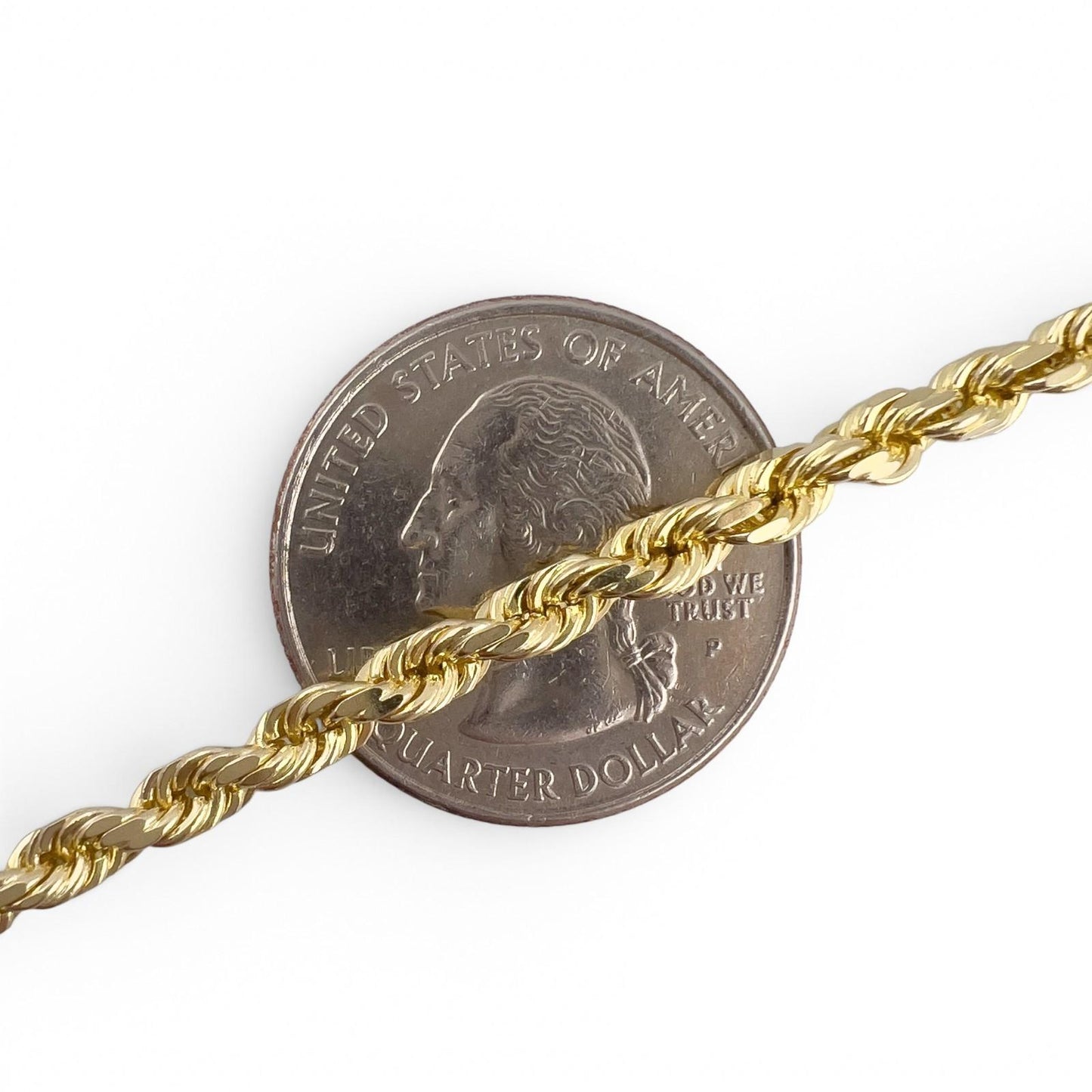 14k Yellow Gold Rope Chain 3.70mm Link Necklace 26" 34.8g