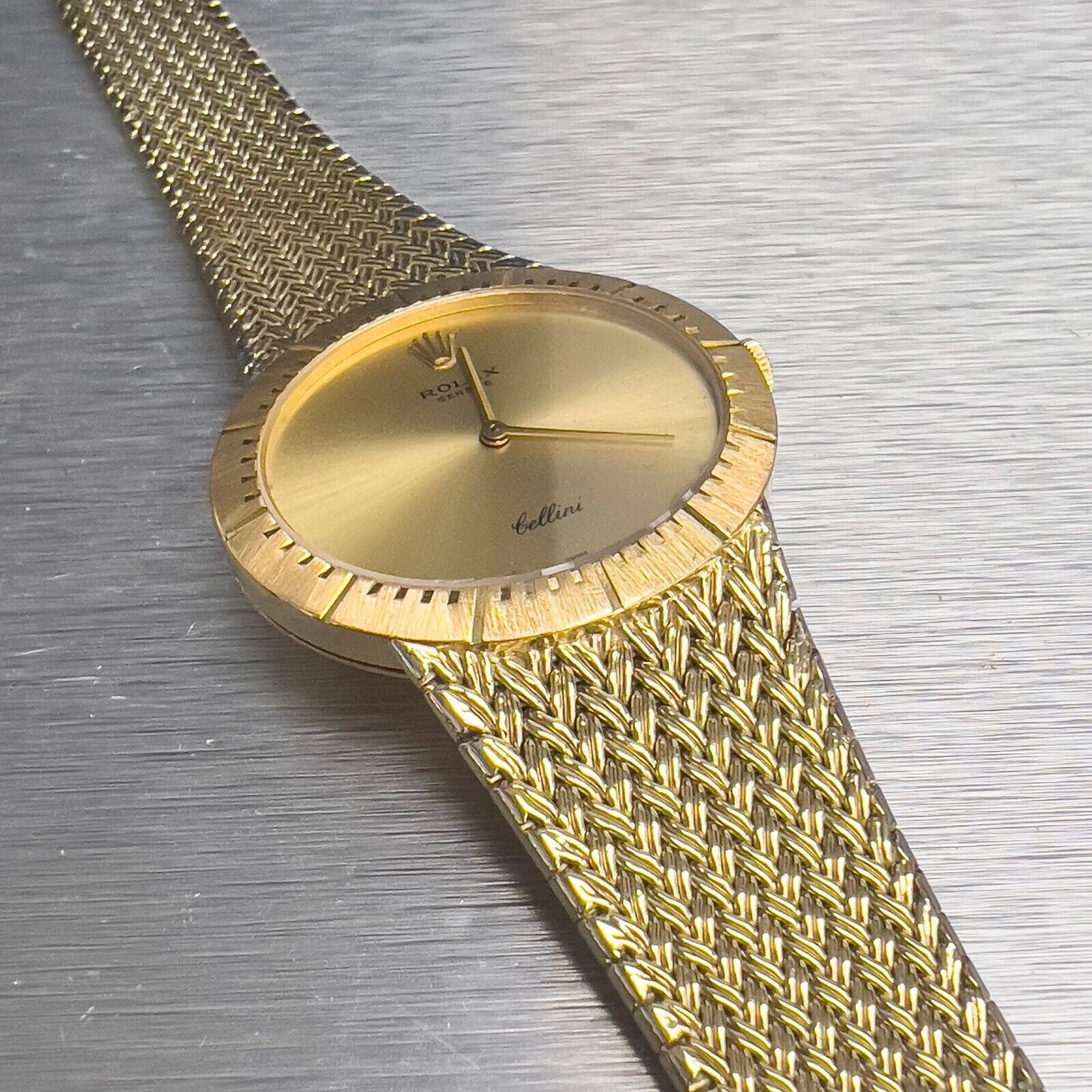 Rolex Cellini 4083 Cal. 1601 14k & 18k Yellow Gold Champagne Dial 29x33mm Watch
