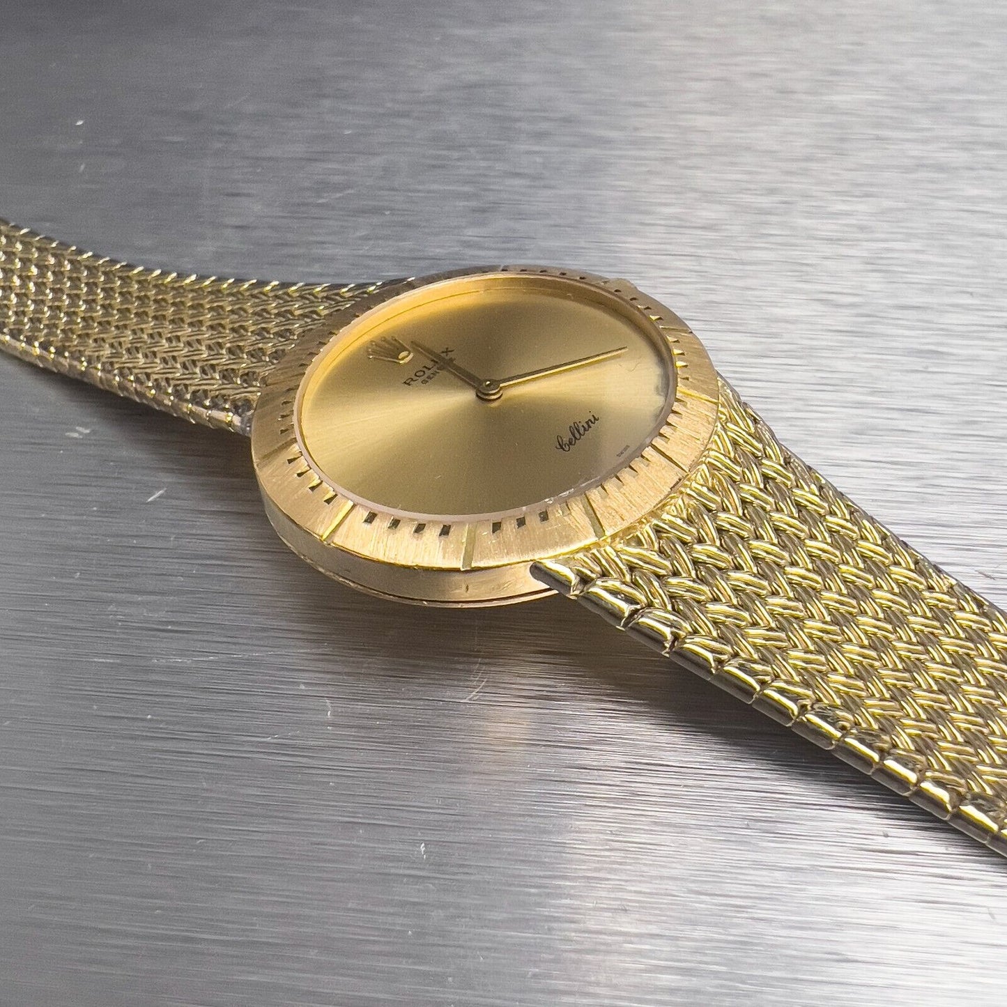 Rolex Cellini 4083 Cal. 1601 14k & 18k Yellow Gold Champagne Dial 29x33mm Watch