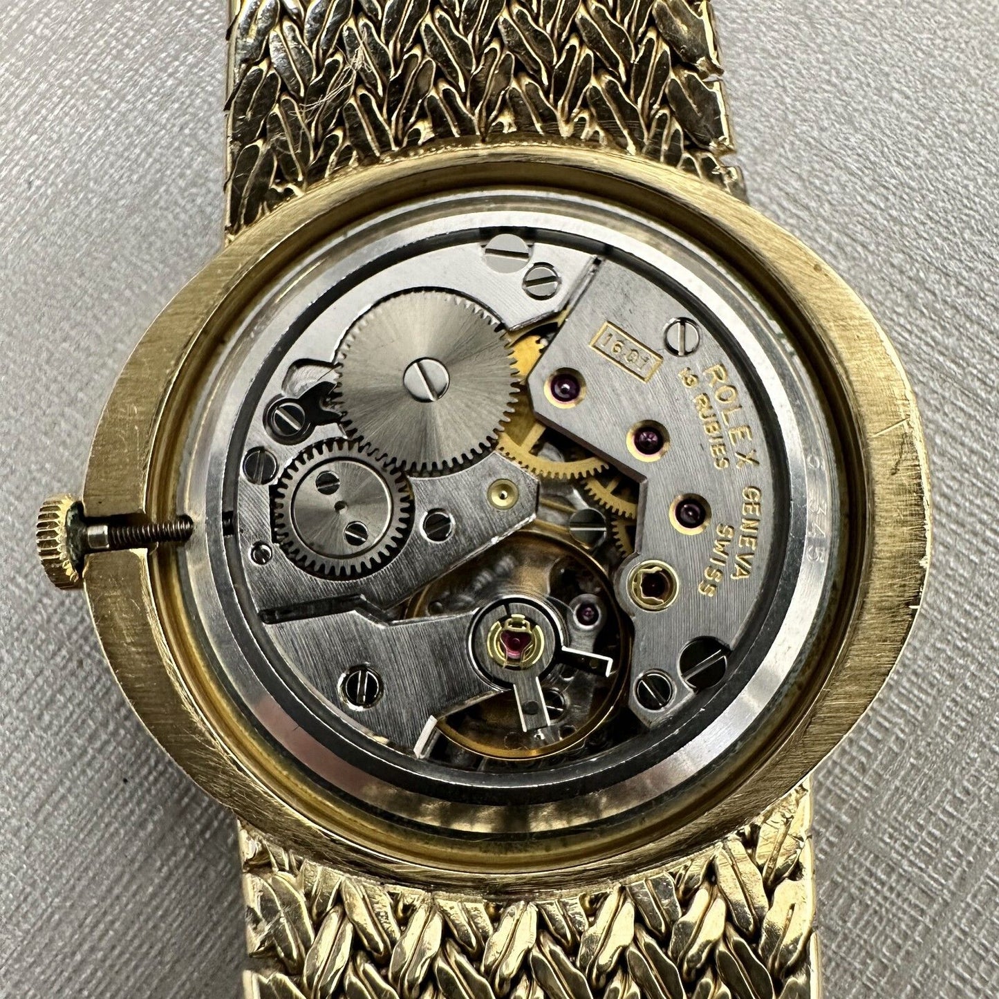 Rolex Cellini 4083 Cal. 1601 14k & 18k Yellow Gold Champagne Dial 29x33mm Watch