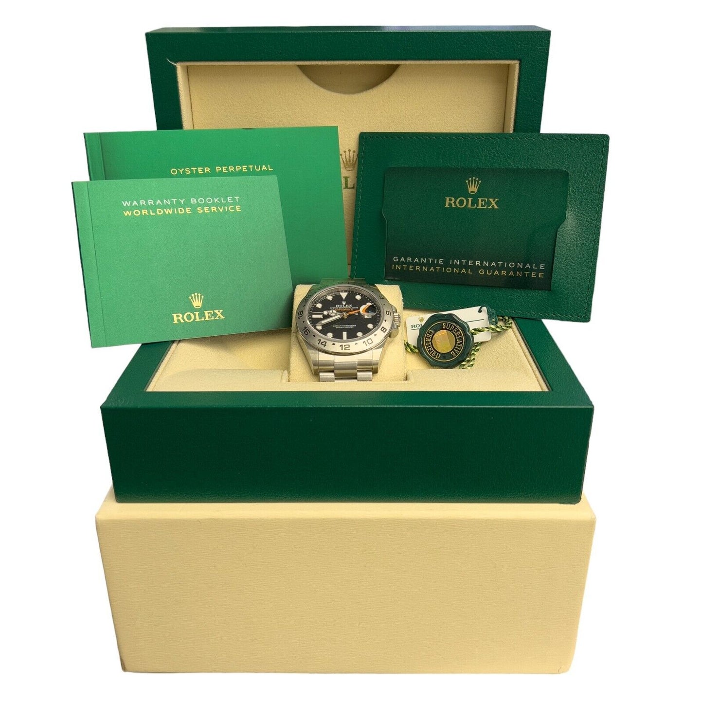 2022 Rolex Explorer II Black Stainless Steel 42mm Watch 226570 BOX + PAPERS