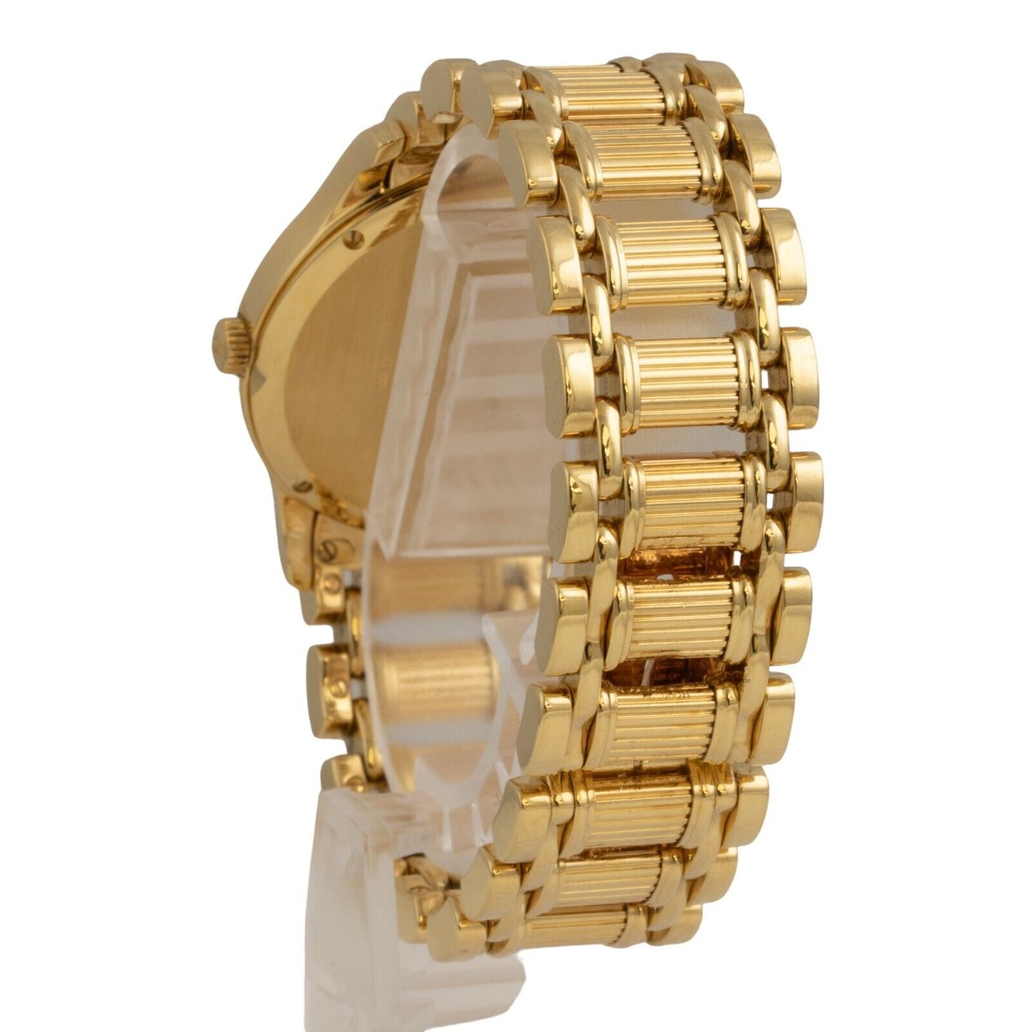 Piaget Polo Date 24001 M 501 D 18k Yellow Gold White Dial 33.5mm Watch w/ BOX