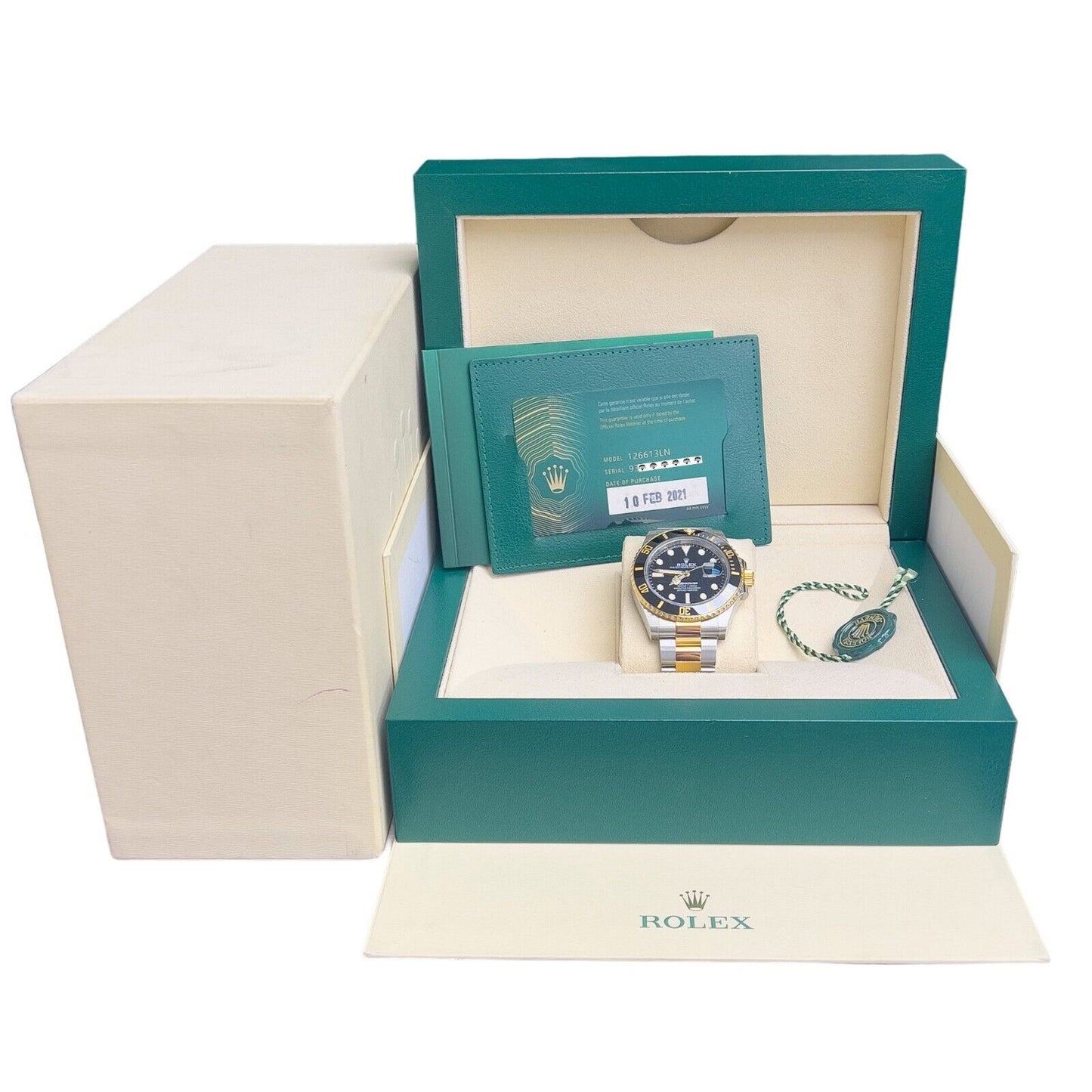 2021 Rolex Submariner 18k Gold & Stainless Steel Black 41mm 126613 LN BOX PAPERS