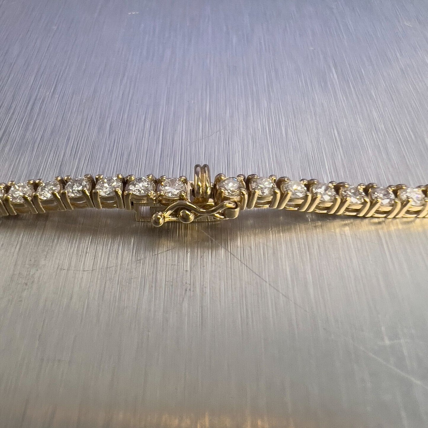 14k Yellow Gold Diamond Tennis Necklace 8.50ctw H-I SI2 18.25"
