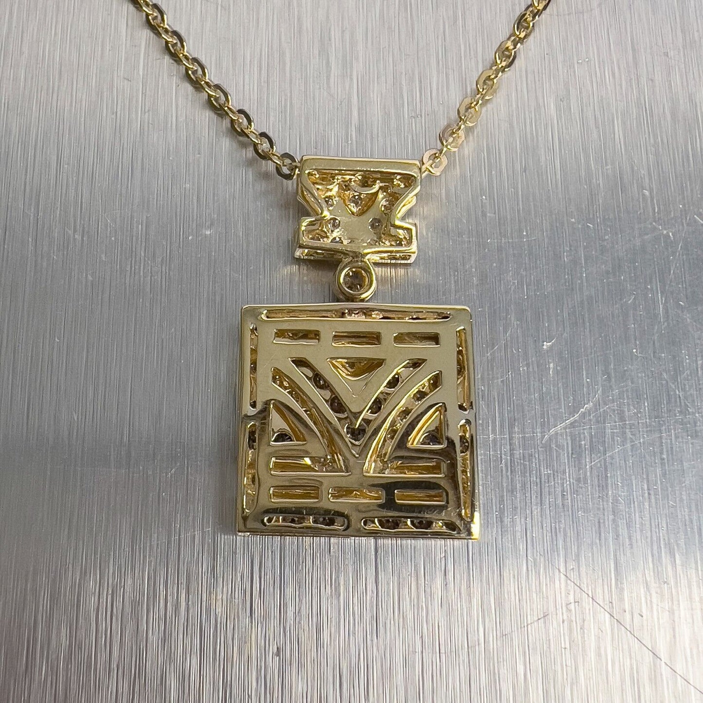 Levian Signature Logo 18k Yellow Gold Chocolate Diamond Pendant 1AR Necklace 16"