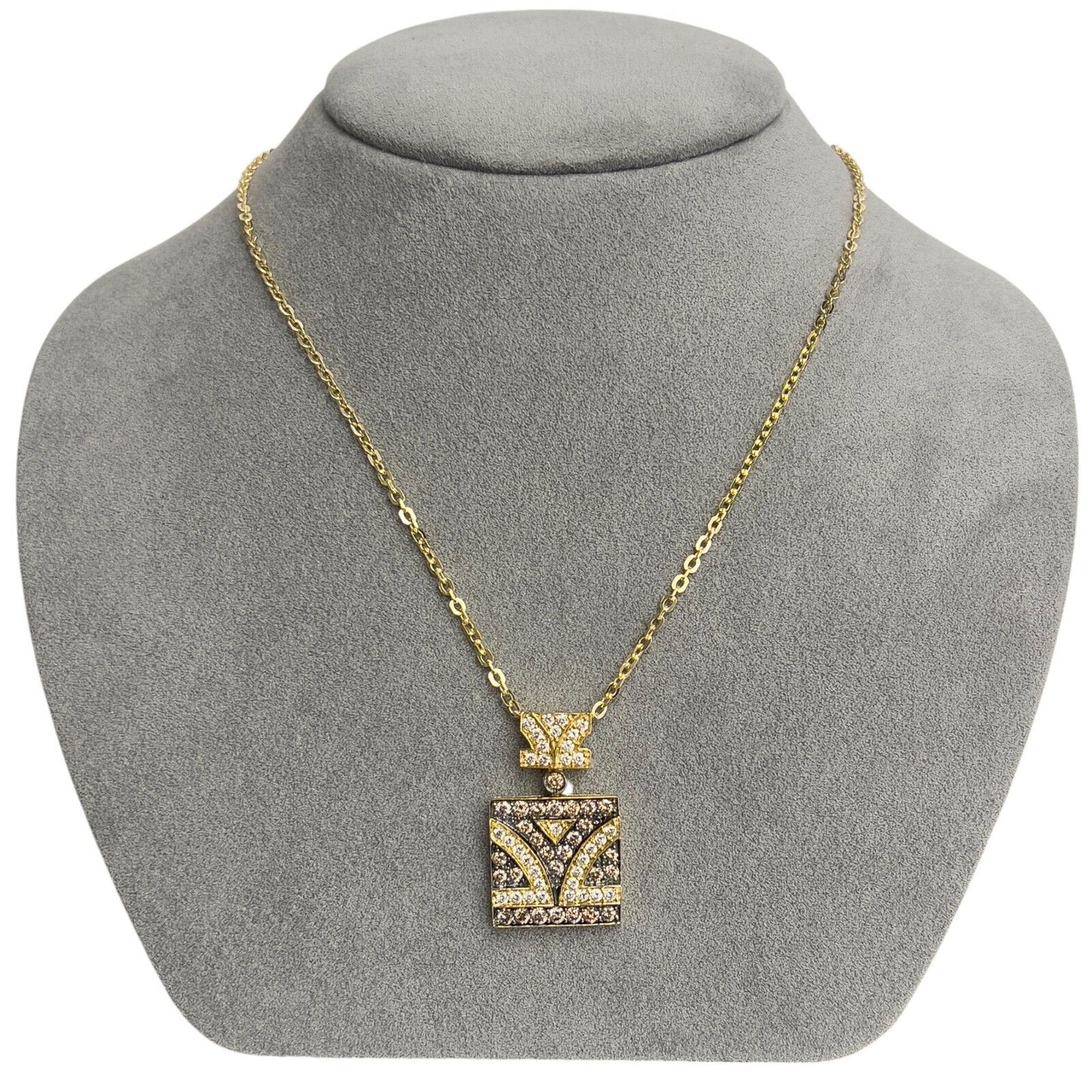 Levian Signature Logo 18k Yellow Gold Chocolate Diamond Pendant 1AR Necklace 16"