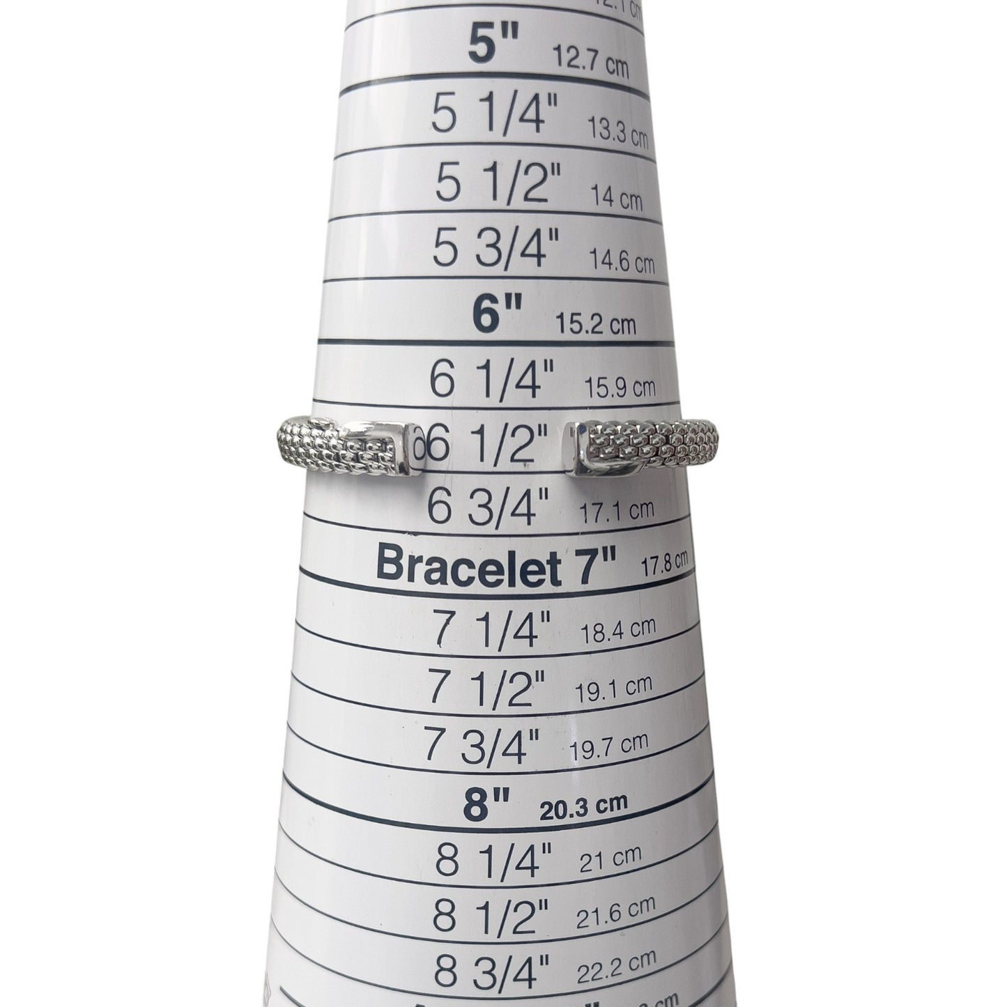 Fope Woven Mesh 18k White Gold Flexible Stretch Cuff Bracelet 6.5" ITALY