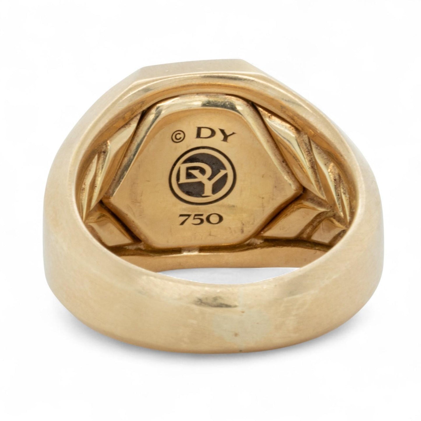 David Yurman Deco Heirloom Signet Streamline Ring 18k Yellow Gold 24.6g Size 9