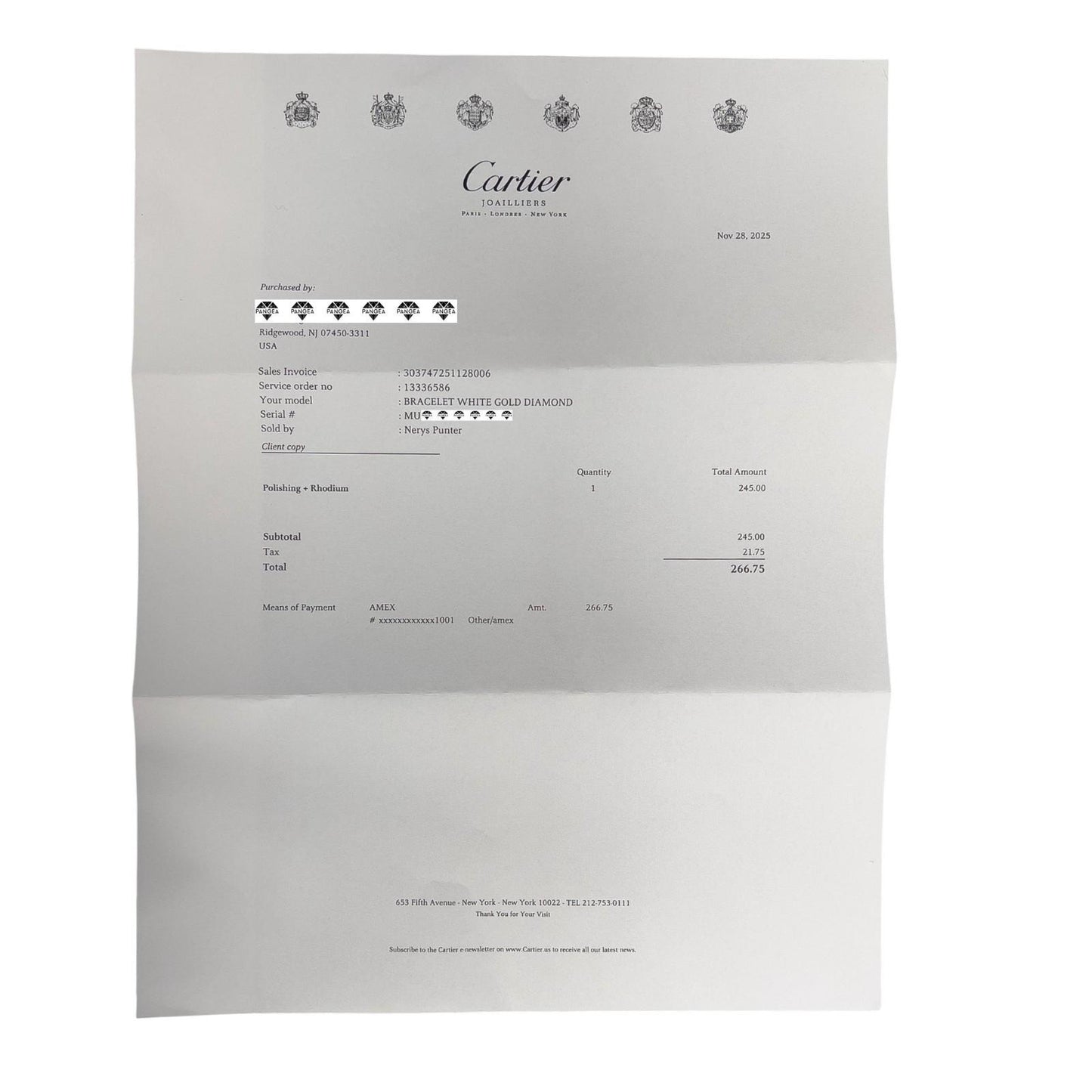 Cartier LOVE 18k White Gold 4 Diamond Classic Bracelet SZ 20 BAG BOX POUCH RCPT