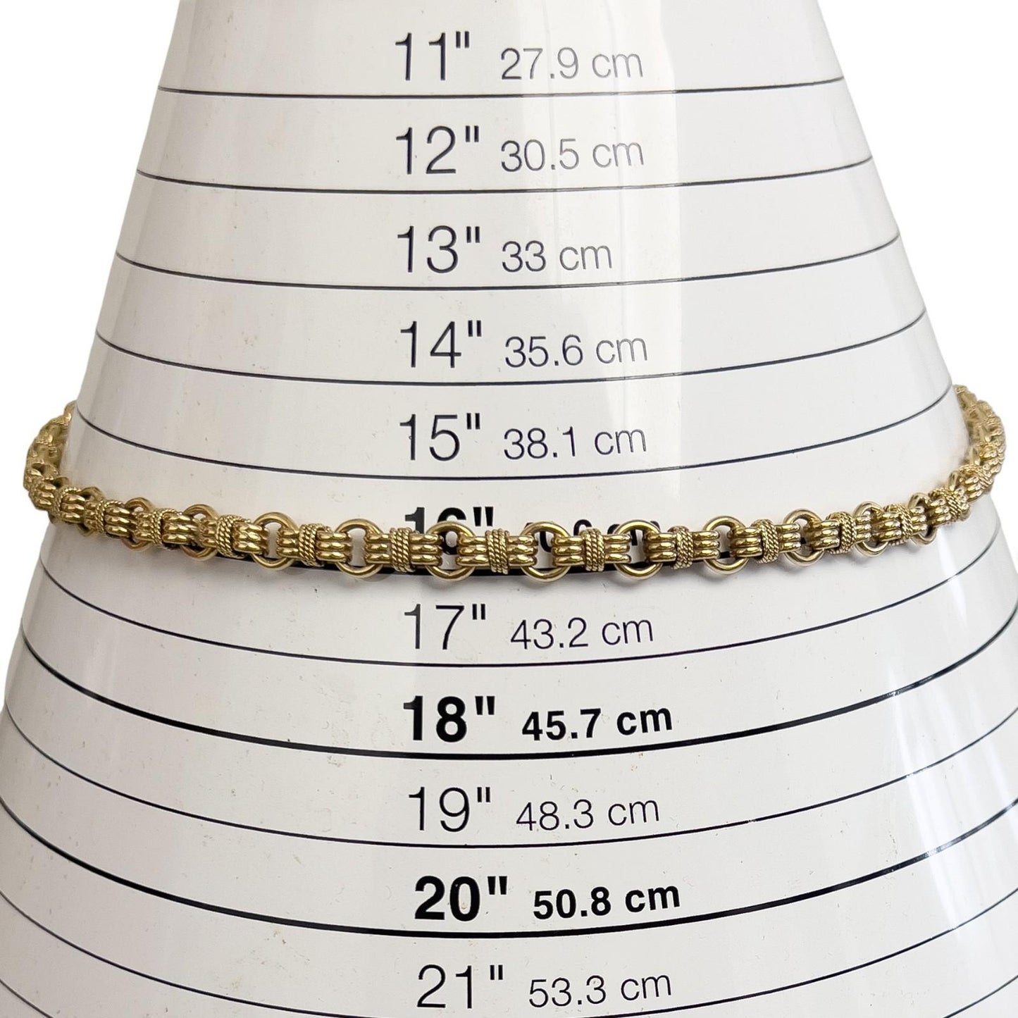 Vintage Tiffany Co. 14k Yellow Gold Twisted Rope Circle Link Choker Necklace 16"