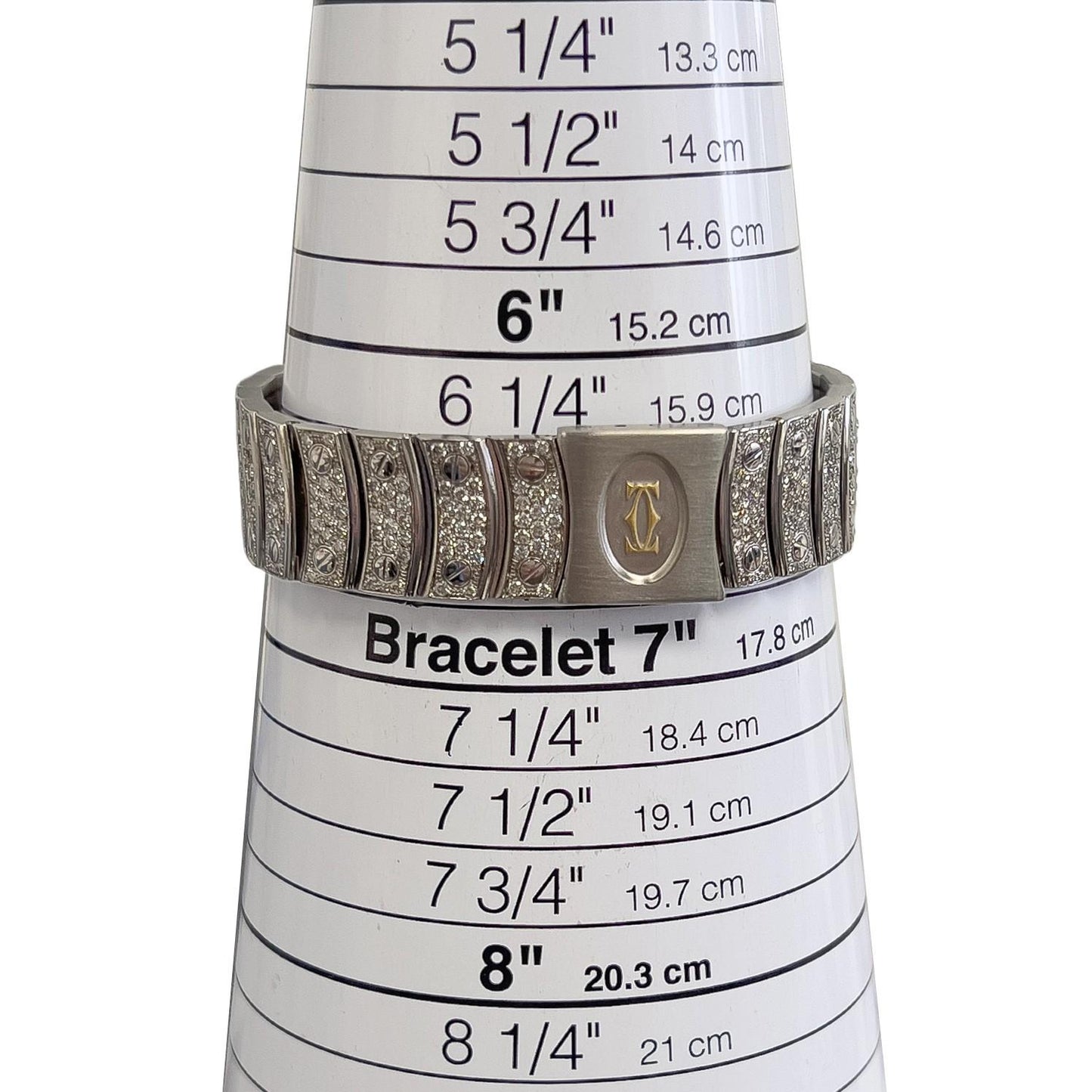 Cartier Santos Ronde Stainless Steel Diamond Bezel & Bracelet 33mm Watch 1920-1