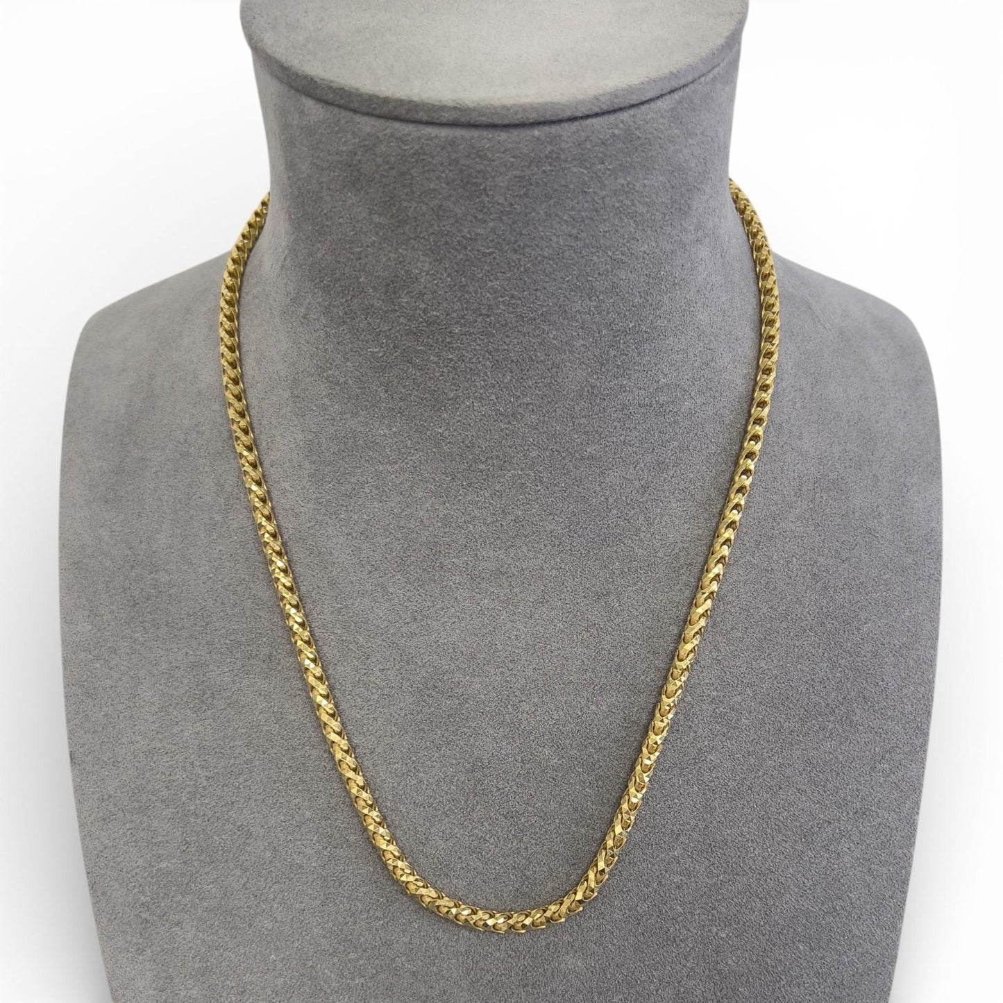 14k Yellow Gold Diamond Cut Franco Link 4.00mm Box Chain Necklace 20" 25.7g