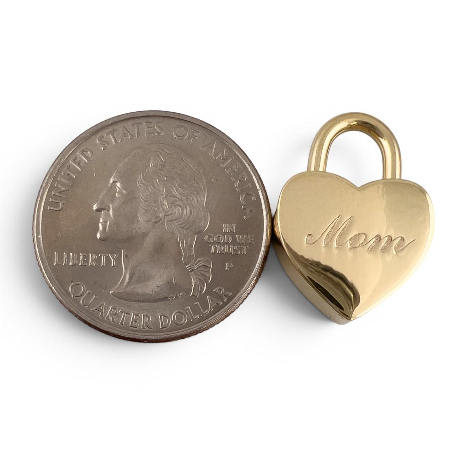 Tiffany & Co. Padlock Heart 18k Yellow Gold Charm Pendant w/ Monogram: MOM