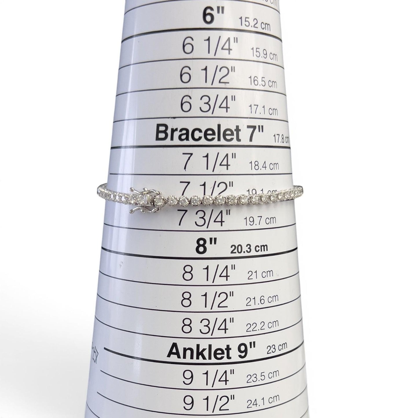 18k White Gold Diamond Prong Set Tennis Bracelet 3.07ctw G VS1-VS2 7.50" 9.7g