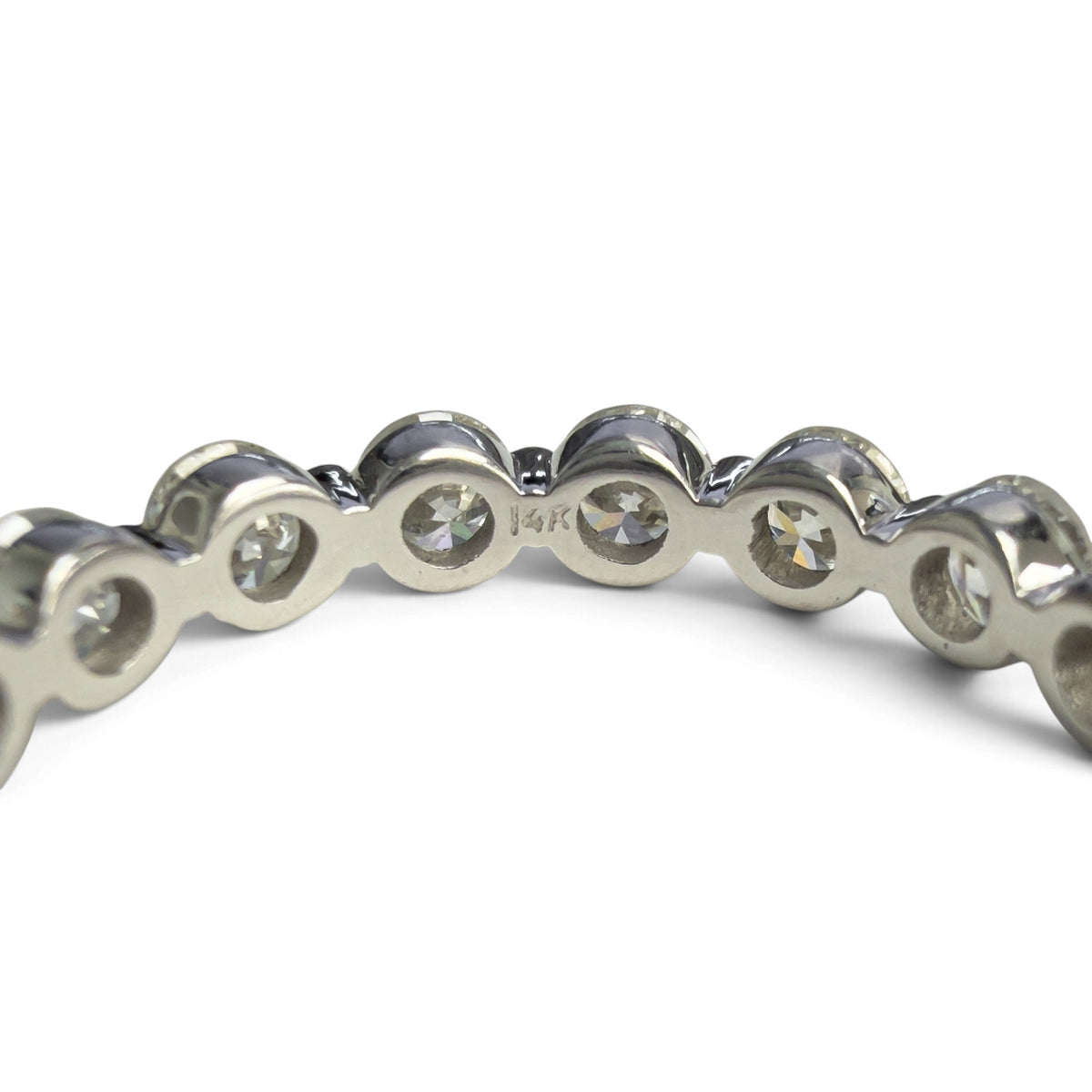 14k White Gold 17 Stone 1.75ctw Diamond Eternity Band H-I VS Ring Size 6