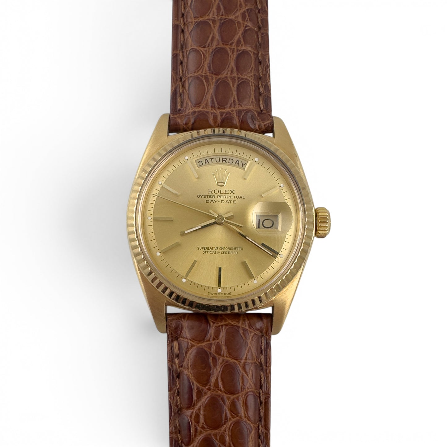 1969 Rolex Day-Date President 1803 Champagne 18k Yellow Gold 36mm Vintage Watch