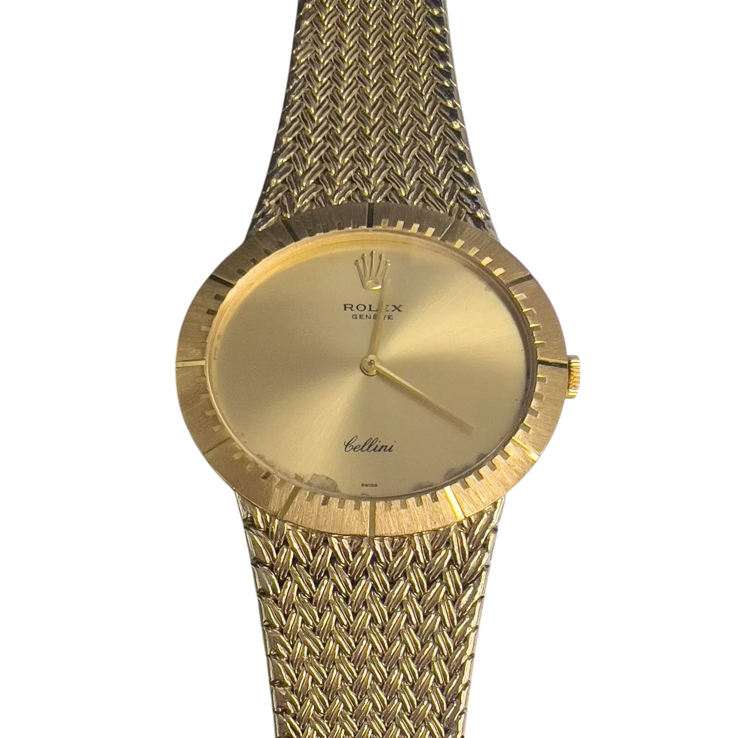 Rolex Cellini 4083 Cal. 1601 14k & 18k Yellow Gold Champagne Dial 29x33mm Watch