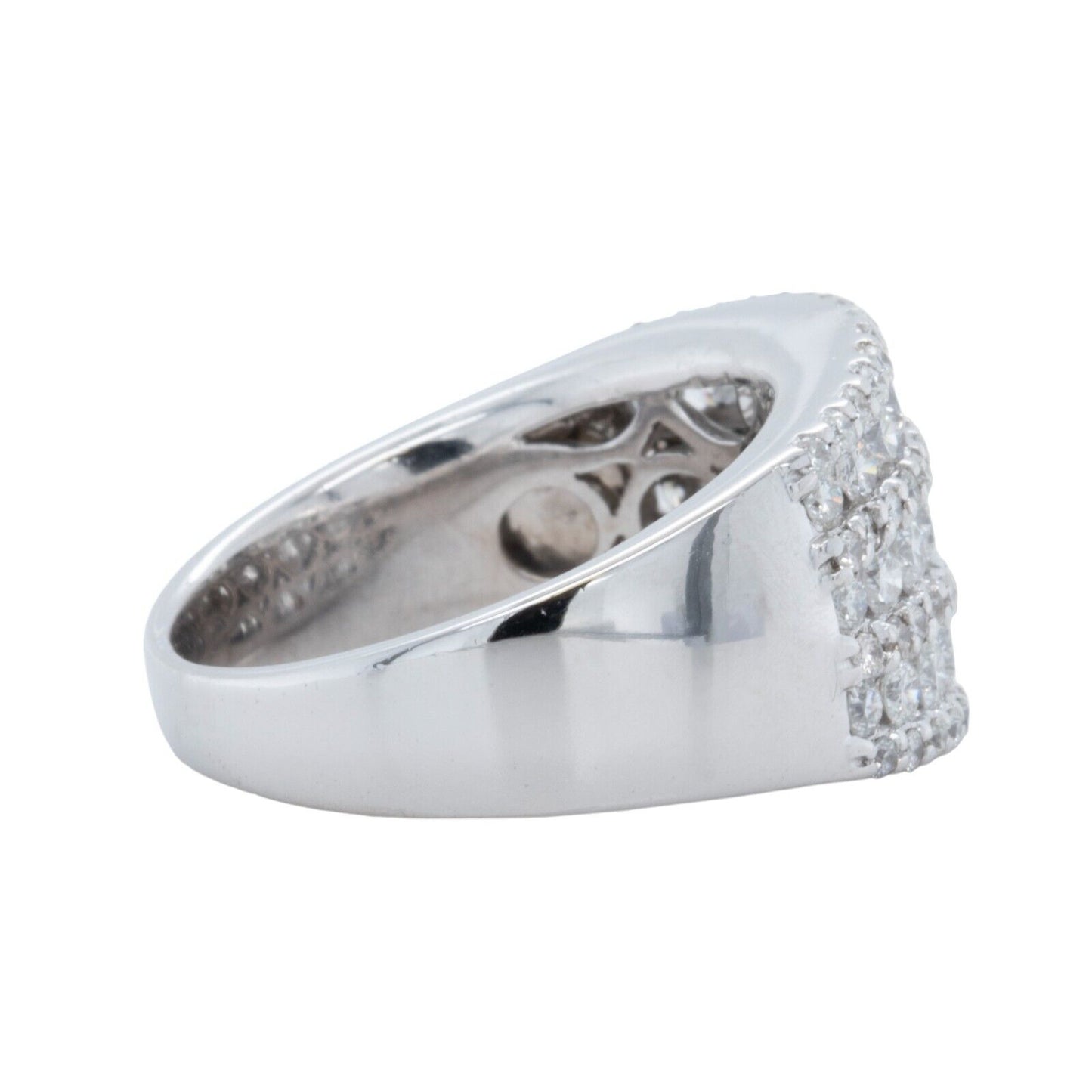 14k White Gold 7 Row Diamond Wedding Ring 1.47ctw G SI1 Size 6