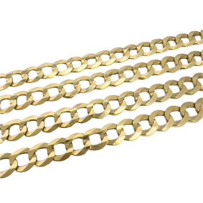 14k Yellow Gold Flat Cuban Curb Link 7.00mm Chain Necklace 26" 31.3g