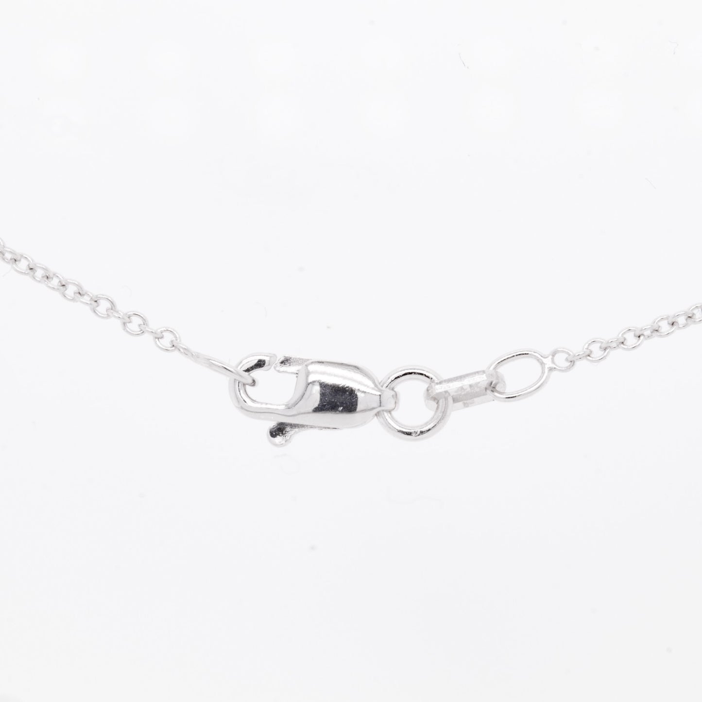 14k White Gold Oval Diamond Bezel Set Pendant Necklace 0.68ct H SI1 2.6g 18.5"