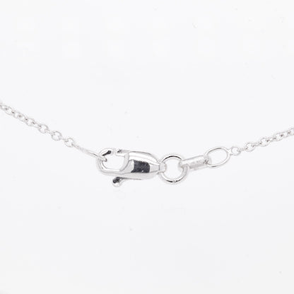 14k White Gold Oval Diamond Bezel Set Pendant Necklace 0.68ct H SI1 2.6g 18.5"