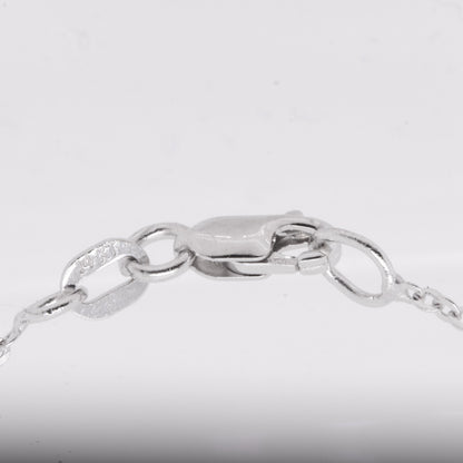 14k White Gold Oval Diamond Bezel Set Pendant Necklace 0.68ct H SI1 2.6g 18.5"