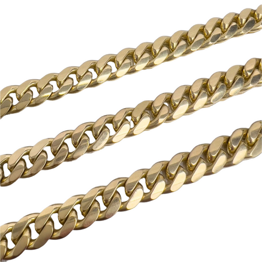 14k Yellow Gold Miami Cuban Curb Link 8.80mm Chain Necklace 24" 124.4g HEAVY