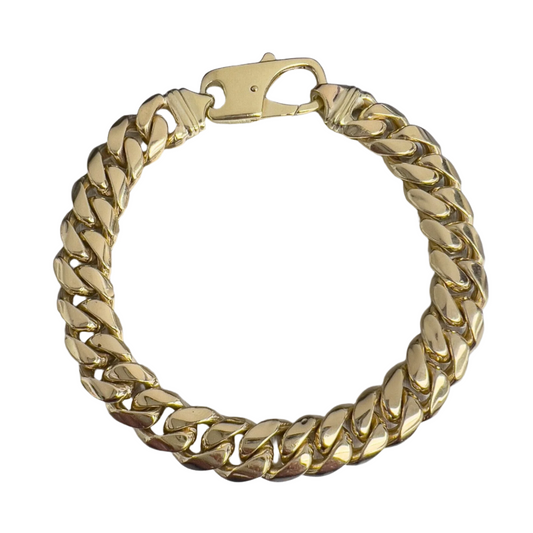 UnoAErre 1AR 14k Yellow Gold Miami Cuban Link 12.40mm Bracelet 9.5" HEAVY 110.7g