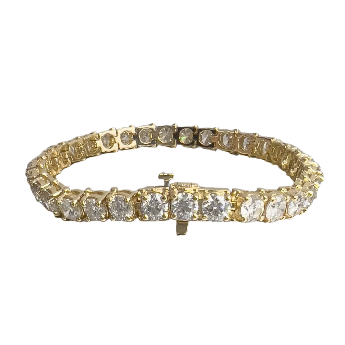 14k Yellow Gold Diamond Tennis Bracelet 16.12ctw G-H SI2 7.00" 17.5g