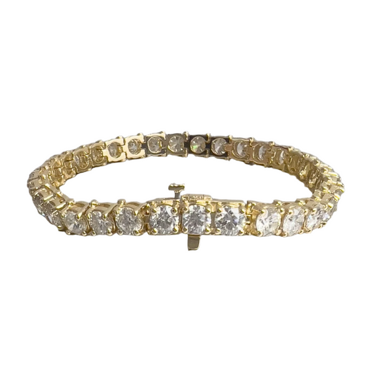 14k Yellow Gold Diamond Tennis Bracelet 16.12ctw G-H SI2 7.00" 17.5g