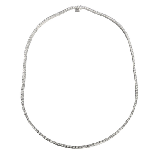 14k White Gold Diamond Tennis Necklace 5.35ctw G VS2-SI1 17"
