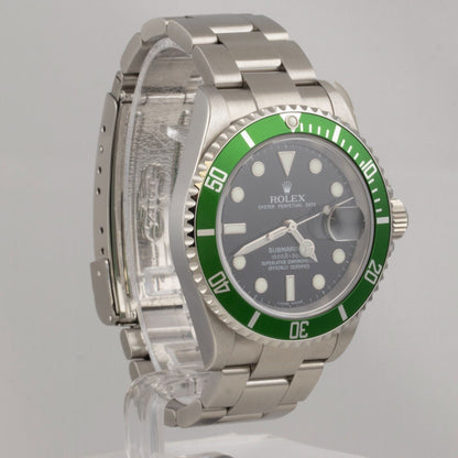 NOS Rolex Submariner Kermit Green 40mm Watch 16610V BOX & PAPERS STICKERS 2005/6