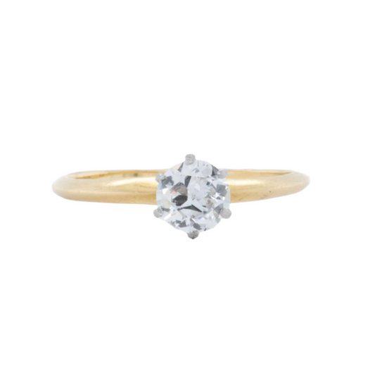 Tiffany & Co. Platinum & 18k Gold Diamond Engagement Ring 0.52ct G VS Size 5.5
