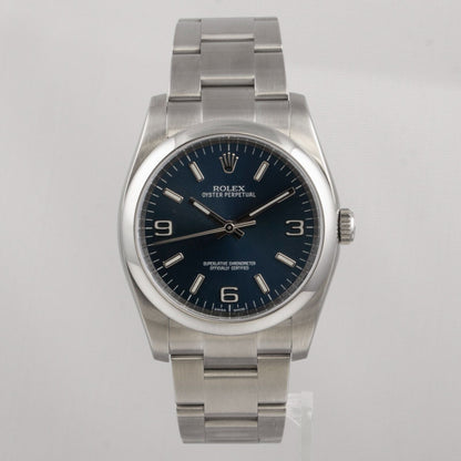 Rolex Oyster Perpetual Blue Dial Stainless Steel SMOOTH 36mm 116000 BOX & PAPERS