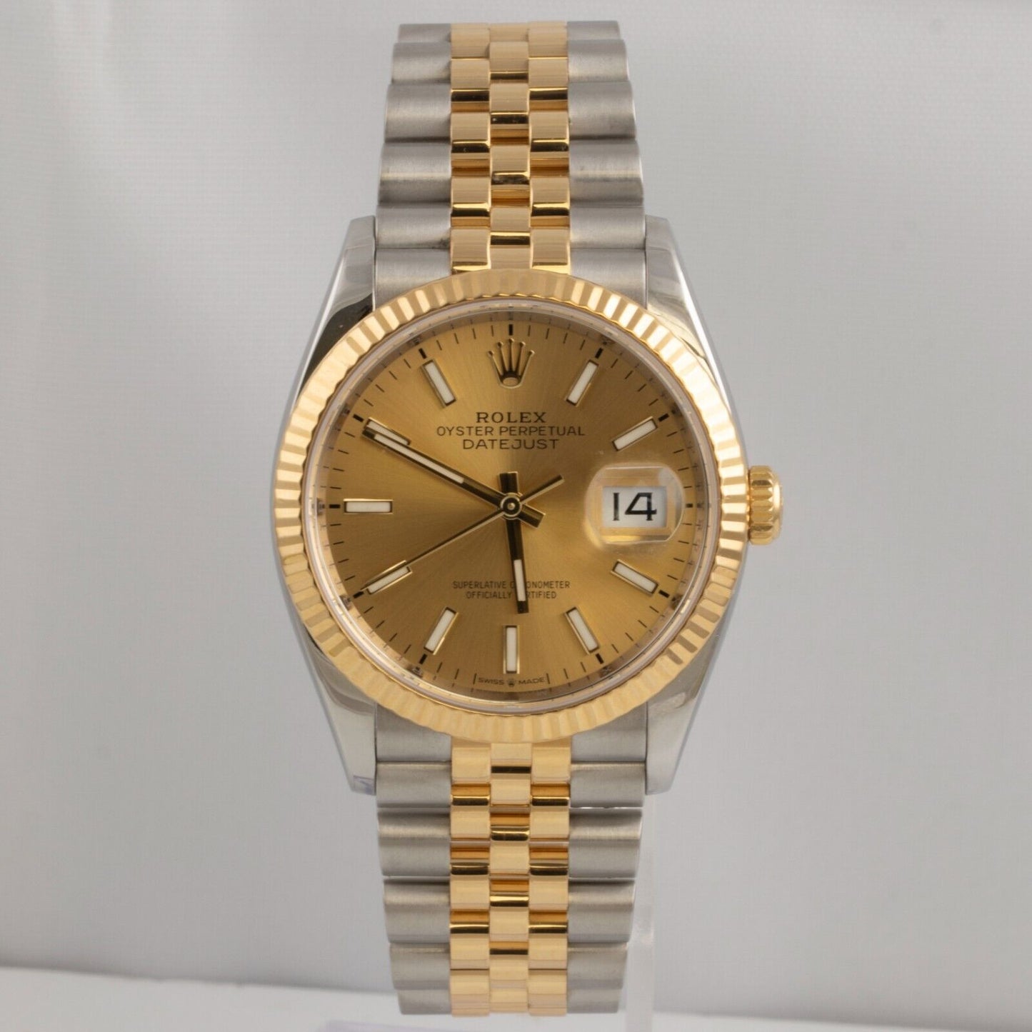 2021 Rolex Datejust 18k Yellow Gold & Stainless 36mm Watch 126233 BOX + PAPERS