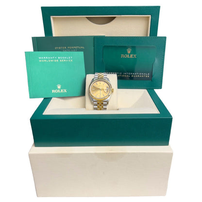 2021 Rolex Datejust 18k Yellow Gold & Stainless 36mm Watch 126233 BOX + PAPERS