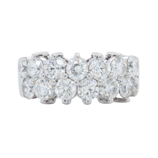 14k White Gold 14 Stone Diamond Cluster Ring 3.50ctw H VS2-SI1 Size 6.25