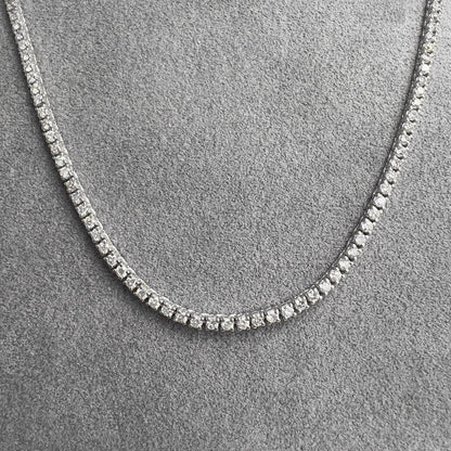 14k White Gold Round Diamond Halfway Tennis Necklace 2.45ctw G SI1 18.5"