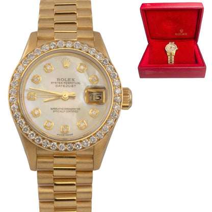 1999 Rolex DateJust President 79178 18k Yellow Gold MOP Dial 26mm Ladies w/ BOX