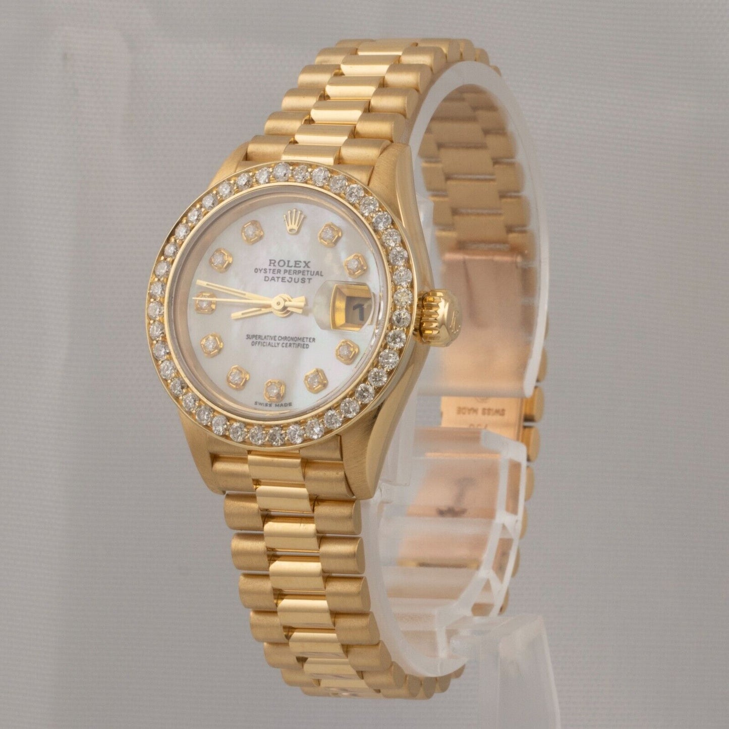 1999 Rolex DateJust President 79178 18k Yellow Gold MOP Dial 26mm Ladies w/ BOX