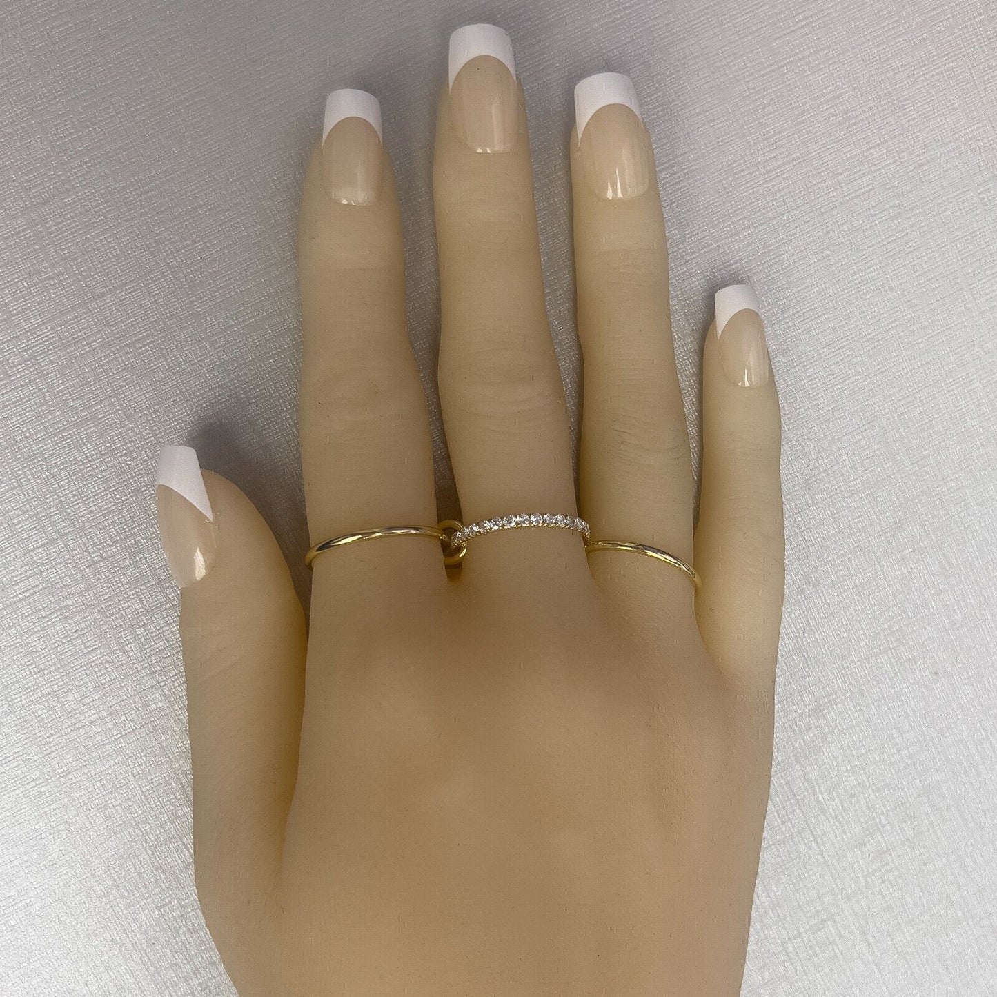 18k Yellow Gold 3 Link Round Diamond Eternity Band 1.15ctw G SI1 Ring Size 6