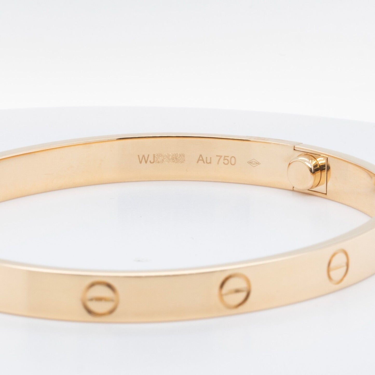 2024 NEW STYLE Cartier Love 18k Yellow Gold Bangle Bracelet Size 19 POUCH & CERT