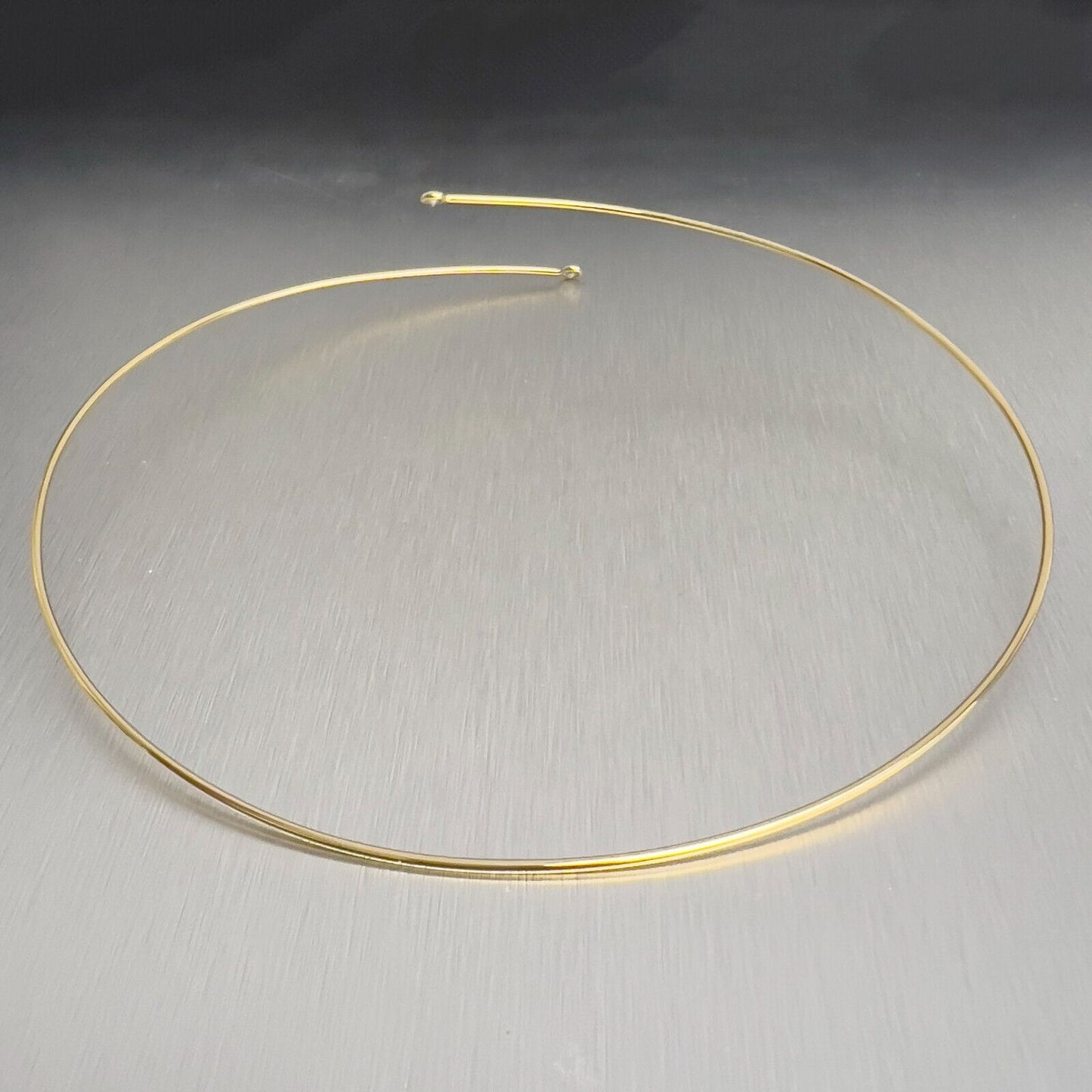 Tiffany & Co. Peretti 18k Gold Diamond Hoop Single Row Choker Necklace 15" - 16"