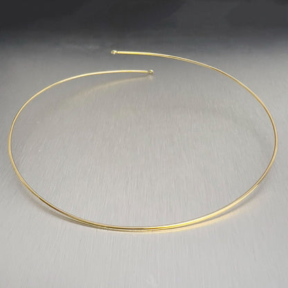 Tiffany & Co. Peretti 18k Gold Diamond Hoop Single Row Choker Necklace 15" - 16"