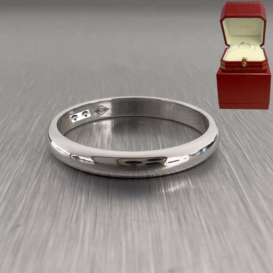 Cartier 1895 Platinum 950 2.45mm Wide Wedding Band Ring Size 49 / US 5 BOX