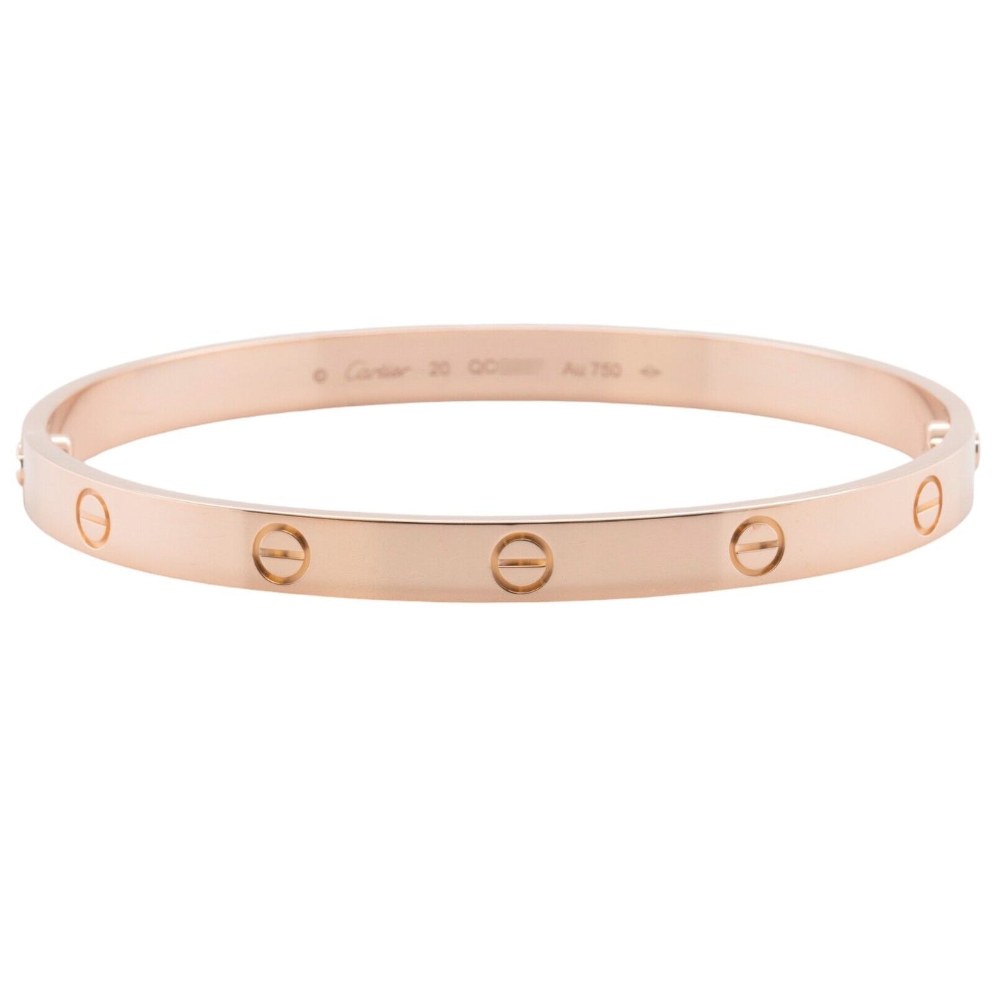 2022 Cartier Love 18k Rose Gold Bangle Bracelet Size 20 BOX & CERTIFICATE